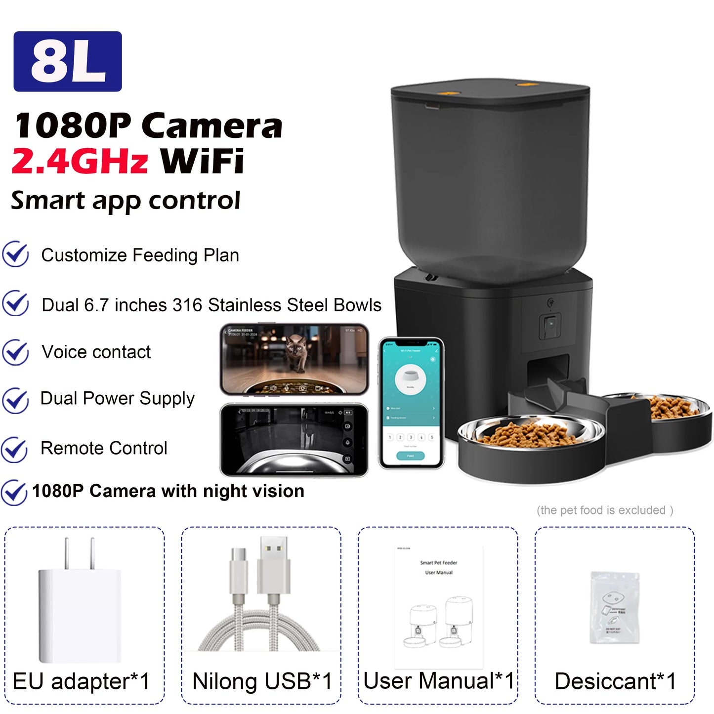 8L Automatic Smart Pet Feeder