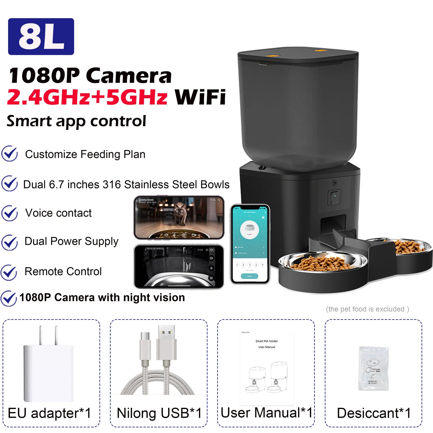 8L Automatic Smart Pet Feeder