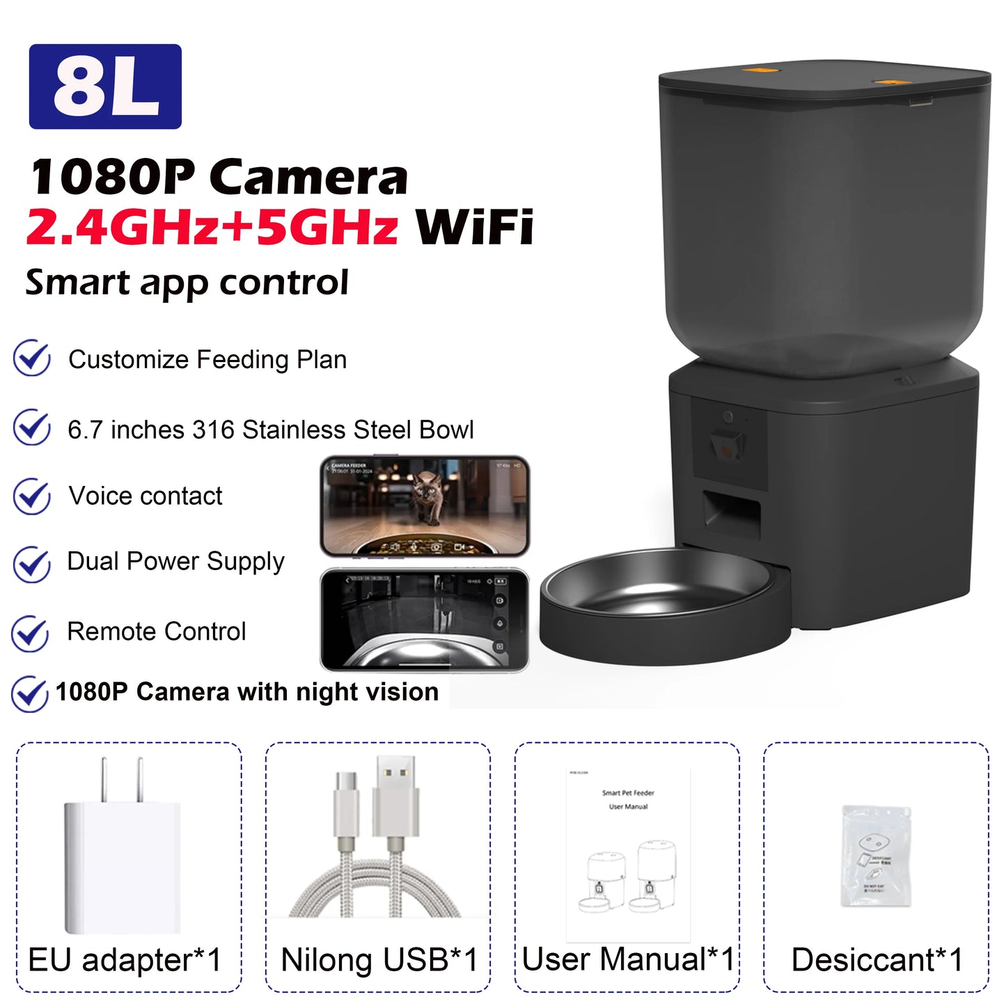 8L Automatic Smart Pet Feeder
