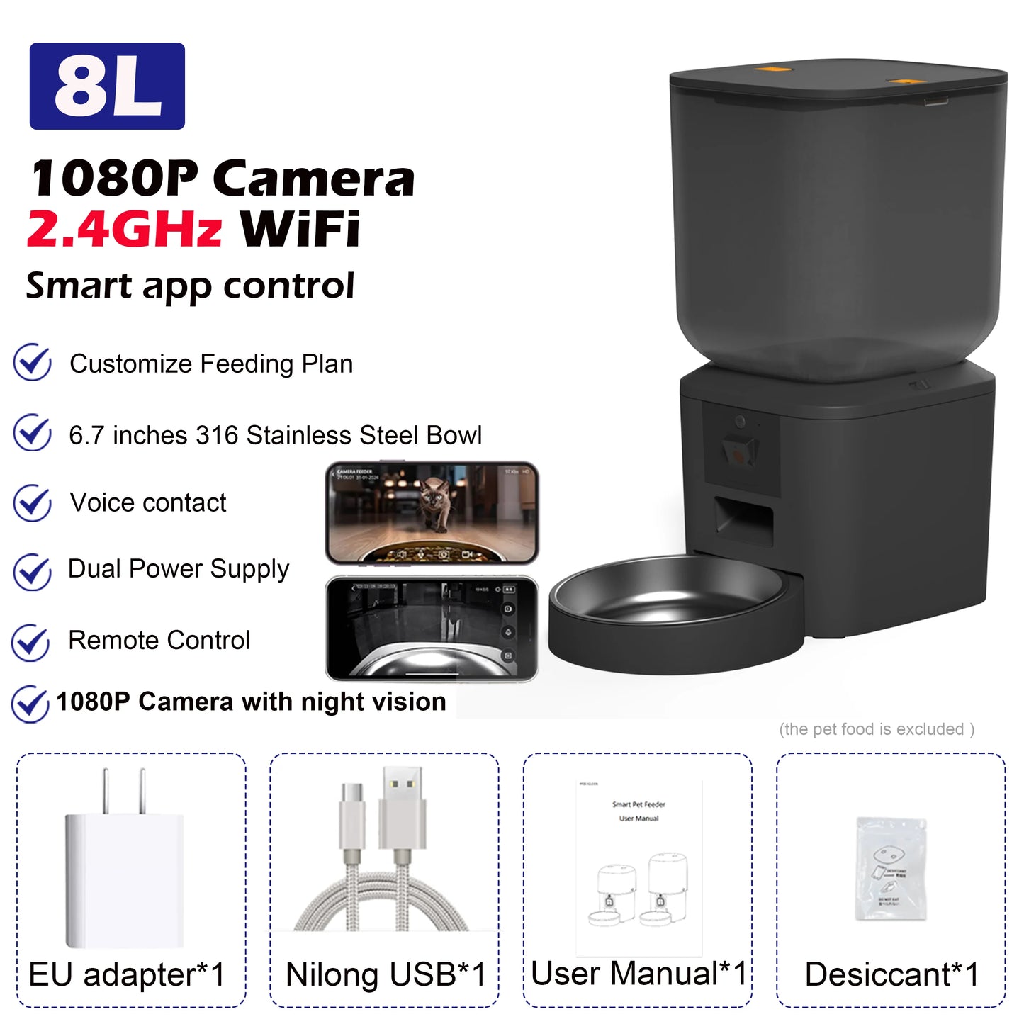 8L Automatic Smart Pet Feeder